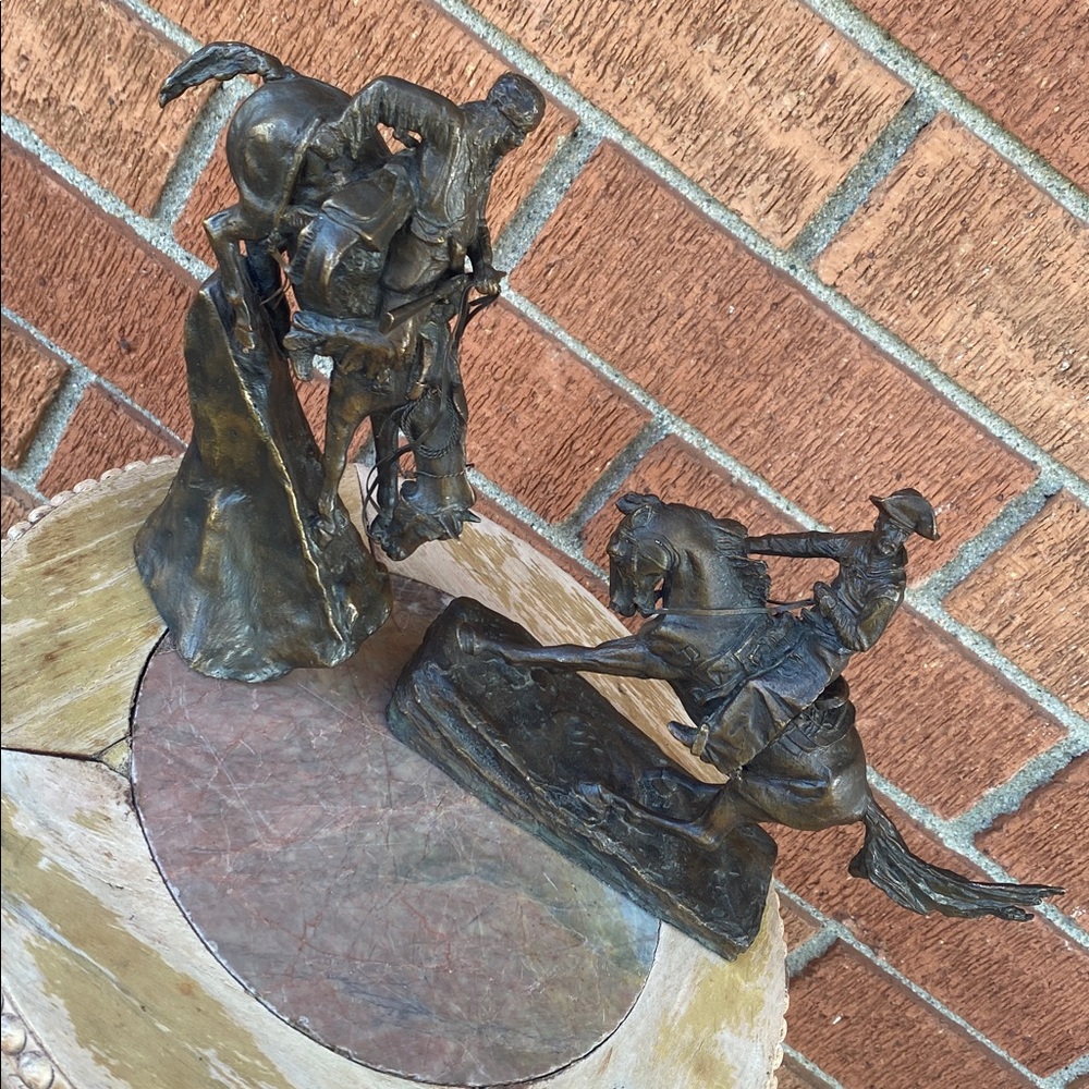 🐎FRANKLIN MINT Remington “The Mountain Man” &”THE COWBOY”Bronze Sculpture 🐎1988 - Picture 4 of 15